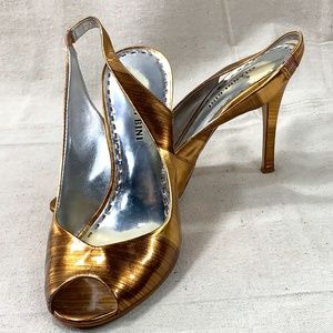 Gianni Bini 4" Sling Back Copper Pumps 8.5
